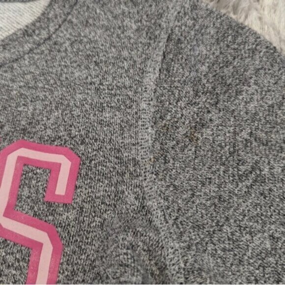 Roots pink & gray salt and pepper crew neck pullover sweater - Picture 4 of 6
